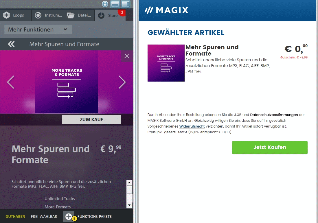 Magix Music Maker - Mehr Funktionen kaufen
