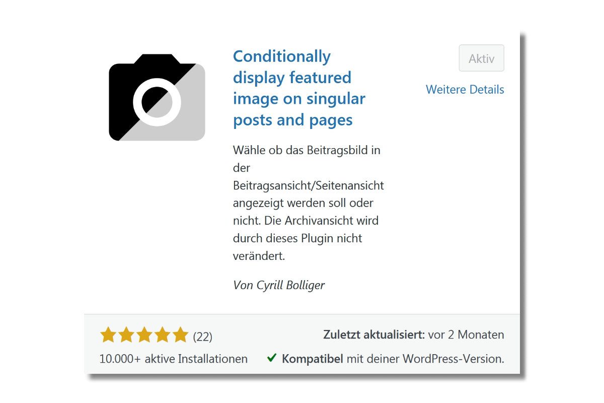Wordpress Plugin - Conditionally display featured image