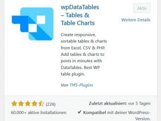 Wordpress Plugin wpDataTables